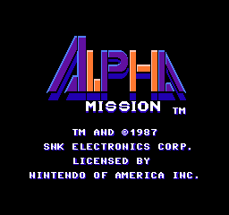 Alpha Mission title screen for NES